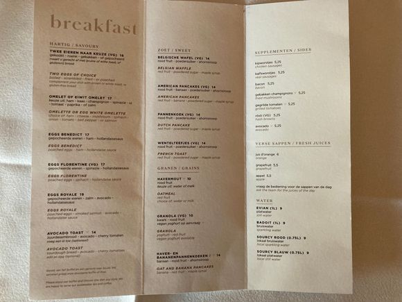 OCT 2024 Breakfast menu : this is the pricing à la carte