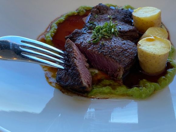 Perfectly cooked Beef Tenderloin, not huge portion either.
