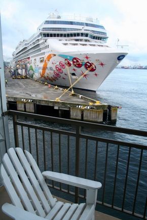 Cruise ship docked next door
