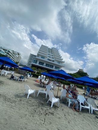Hotel private beach, keeps away the hawkers.