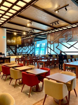 The downstairs bar area