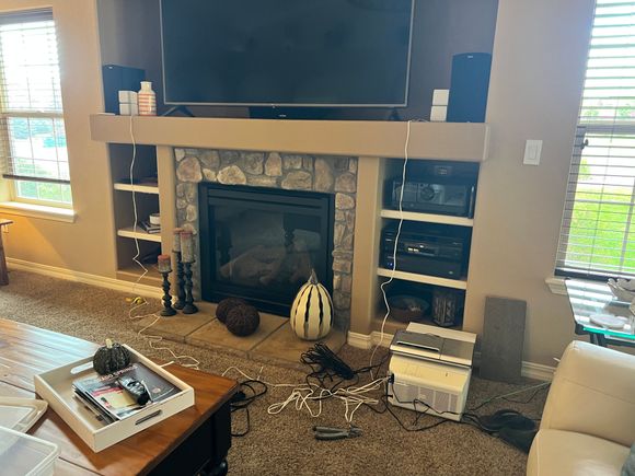 Just a cluster of cables but just playing with a Bose system I bought for my parents and it blows away my current speakers.