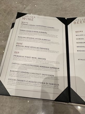 Wine list was handed out, however I’m pretty sure most of the reds aren’t actually available based on what I could see on the counter. 