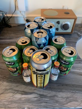 Oh beer can tree, oh beer can tree, canned beer is oh so lovely 