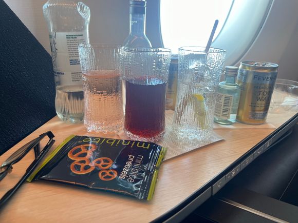But very good drink service, and I have to say that younger crew will give much better service 