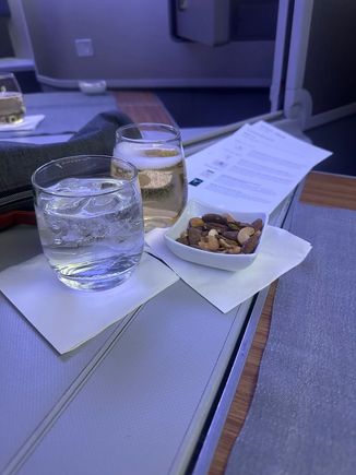 Post departure drinks and nuts. 