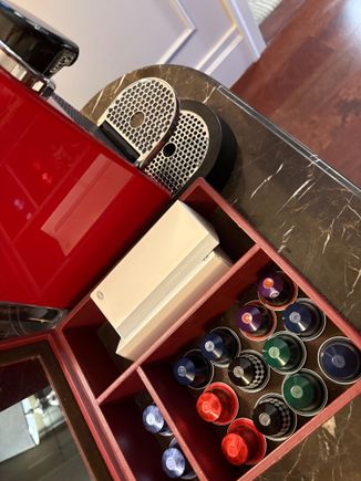 Nespresso capsule machine with generous  daily replenished stock