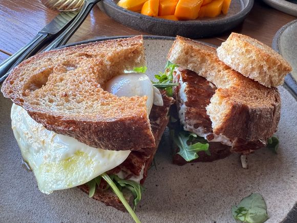 truffle fried egg breakfast sandwich