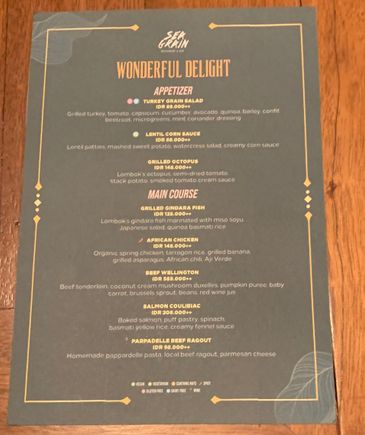 NYE menu