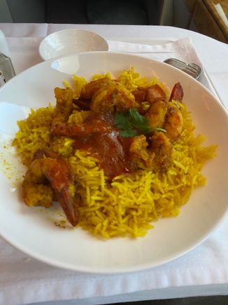 Prawn machboos.   Was delicious.
