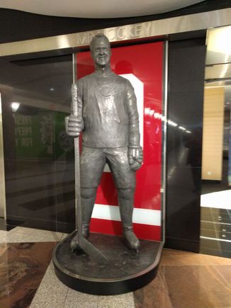 Mr. Hockey, Gordy Howe is standing guard