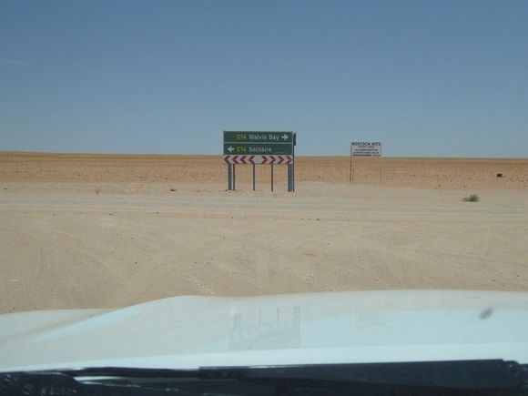 At the Junction of the C14, turn left for Solitaire/Tropic of Capricorn, turn right for Walvis Bay