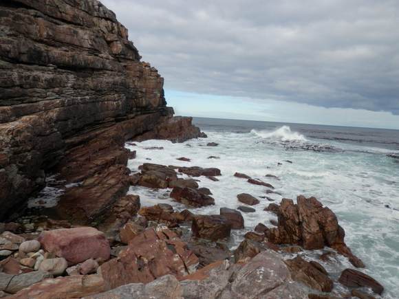 We climbed down and took photos of the angry sea at sea level as well
