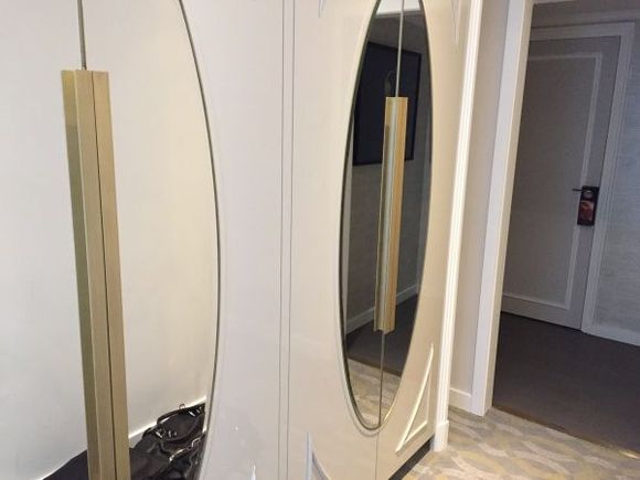 Wardrobe and entrance. Divider wall is on right side.