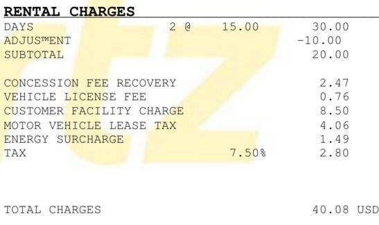 Hertz taxes more than rental