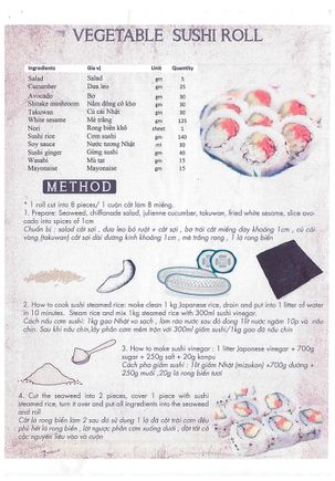 Gastronomy (Sushi) - Vegetable Roll