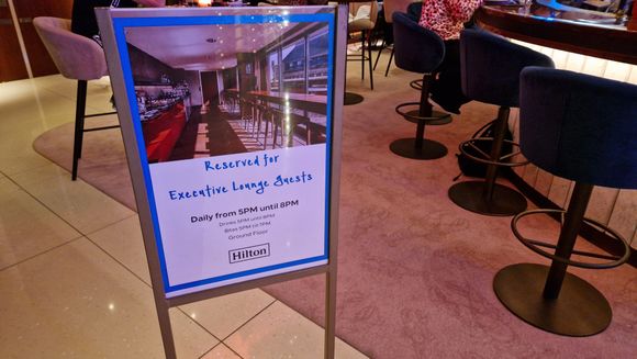 Half of the bar was reserved for people on the Exec floor.