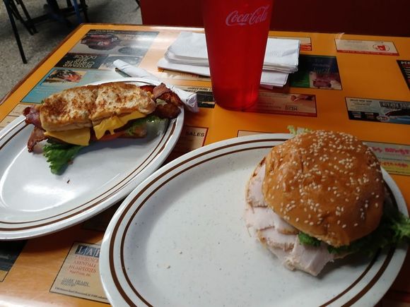 The Texas toast BLT with cheese ($5.69) and the jumbo sliced turkey sandwich $8.99