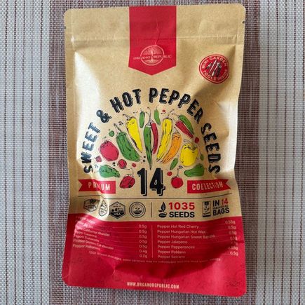 Sweet & Hot Pepper Seed assortment - 1,035 seeds!