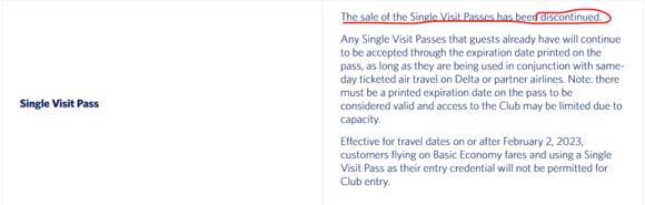 No single-use passes for Sky Club