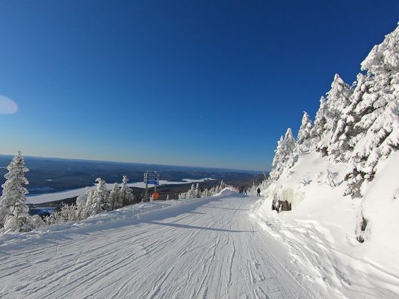 Skiing on the South side of the mountain