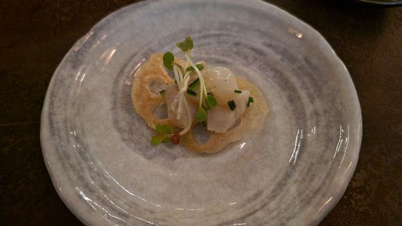 hokkaido scallop tartare | renkon chip, cucumber, aji amarillo

missing picture: palate cleanser | yuzu sorbet