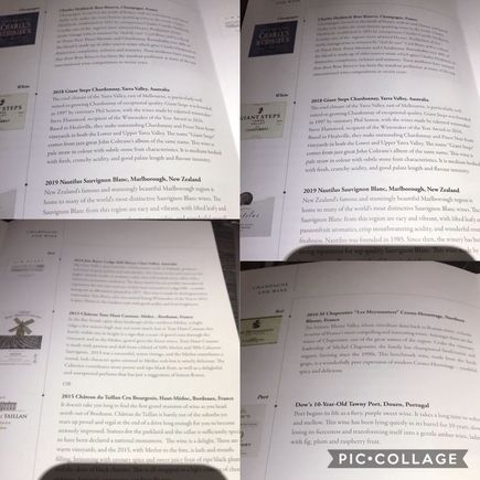 Wine menu 
(Oct. 2019)