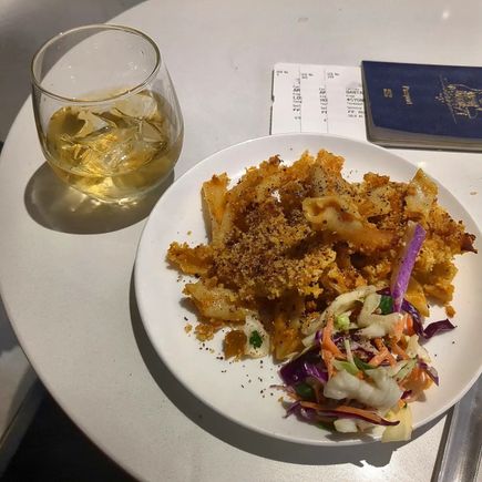 One of many Jameson's on the rocks. The pasta dish was quite tasty, and I included some salad to appease Mrs Enthused. 

I didn't eat it. 

She probably knew that too.