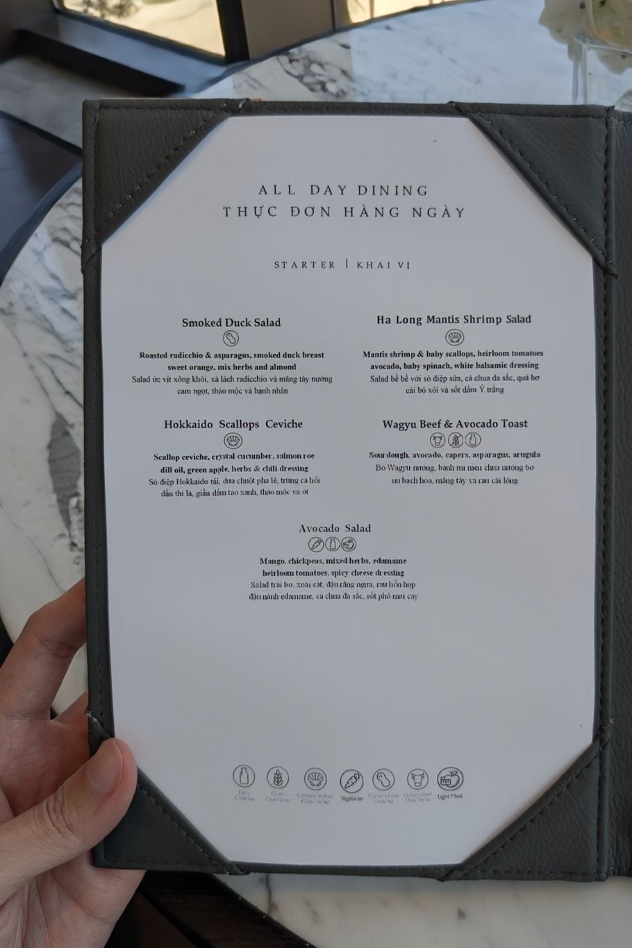 All day dining menu