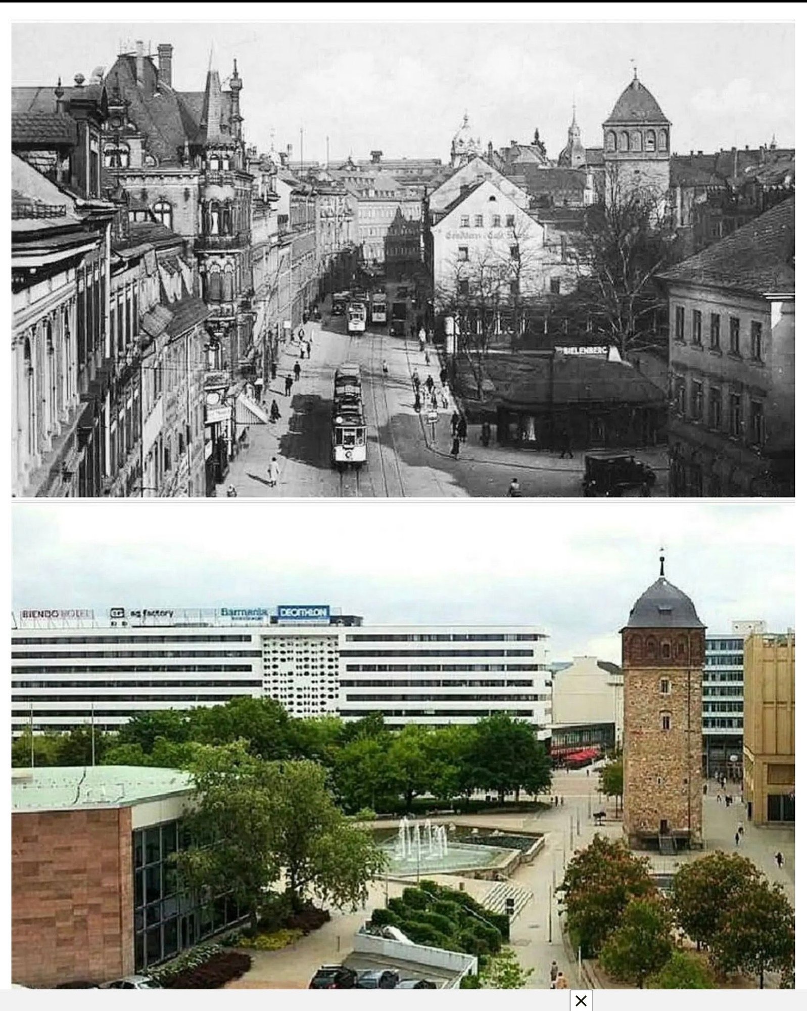 The red tower survived