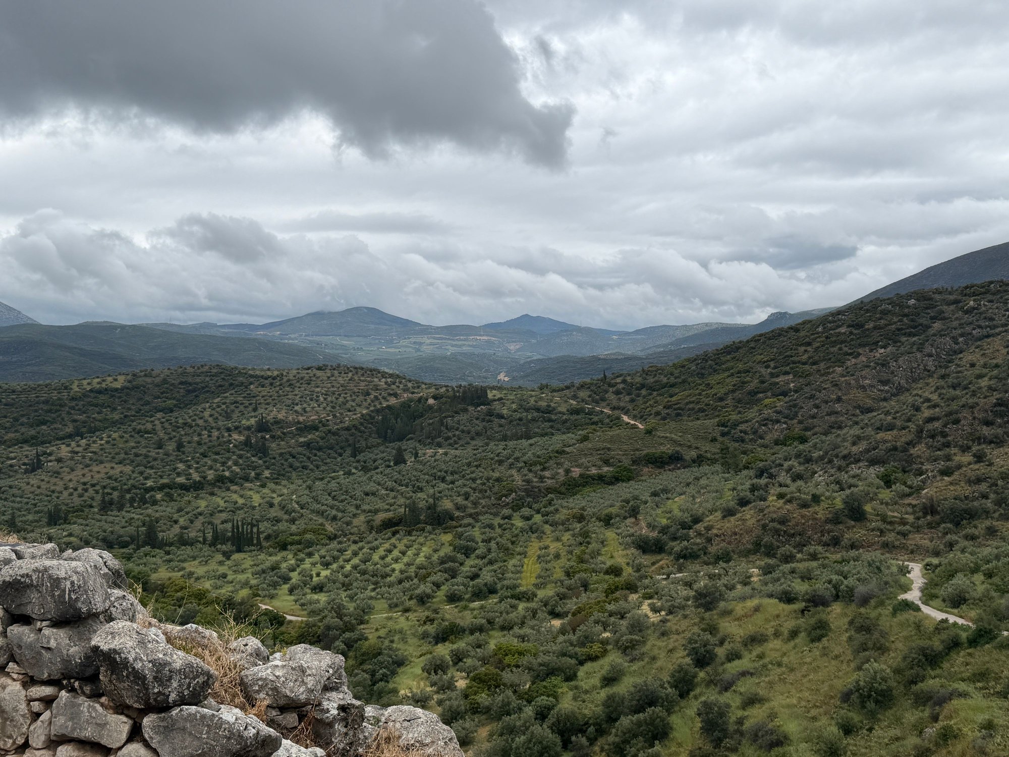View from the hill of Mycenae fortress