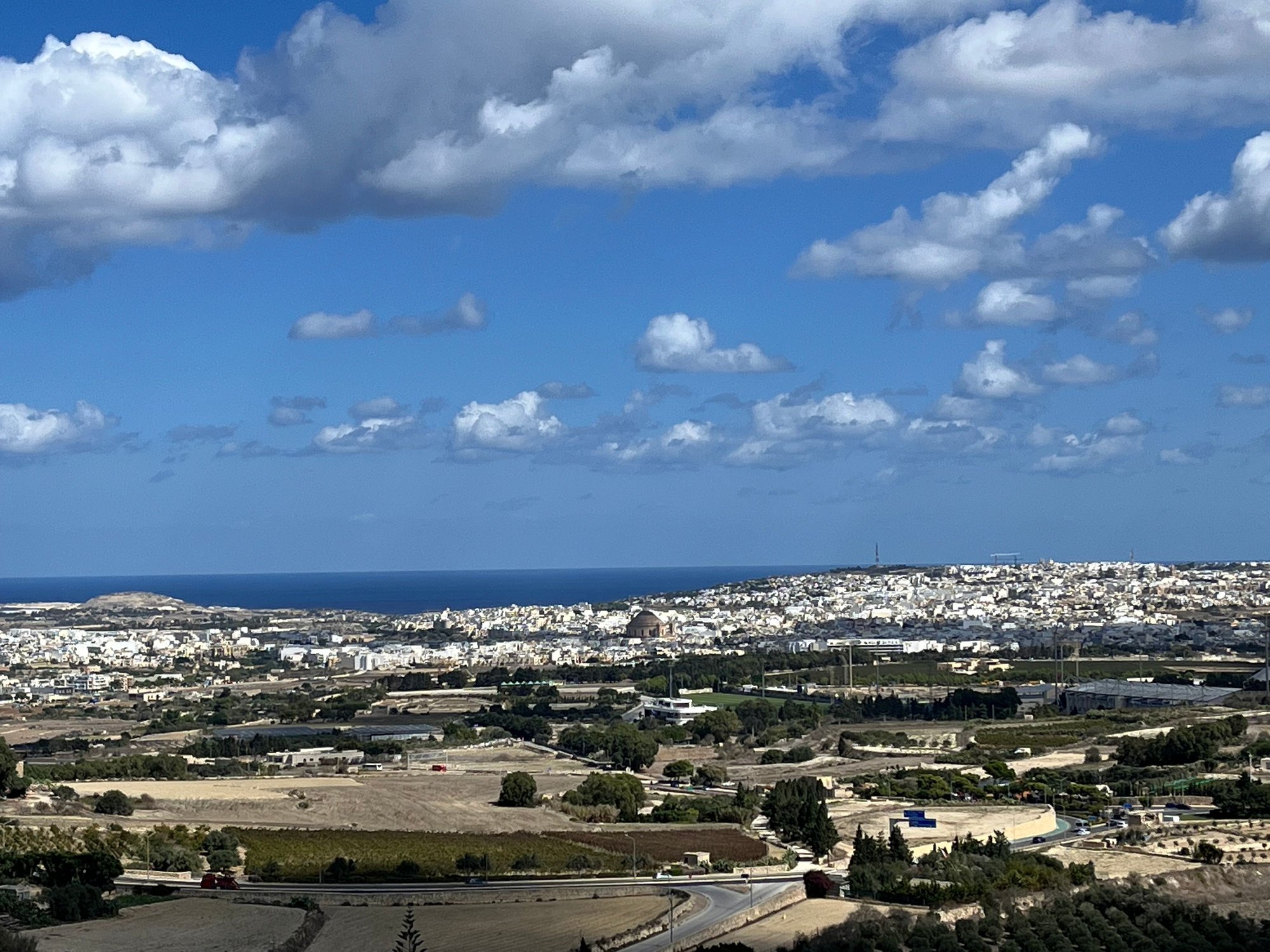 The view from the Mdina wall outside the main gate