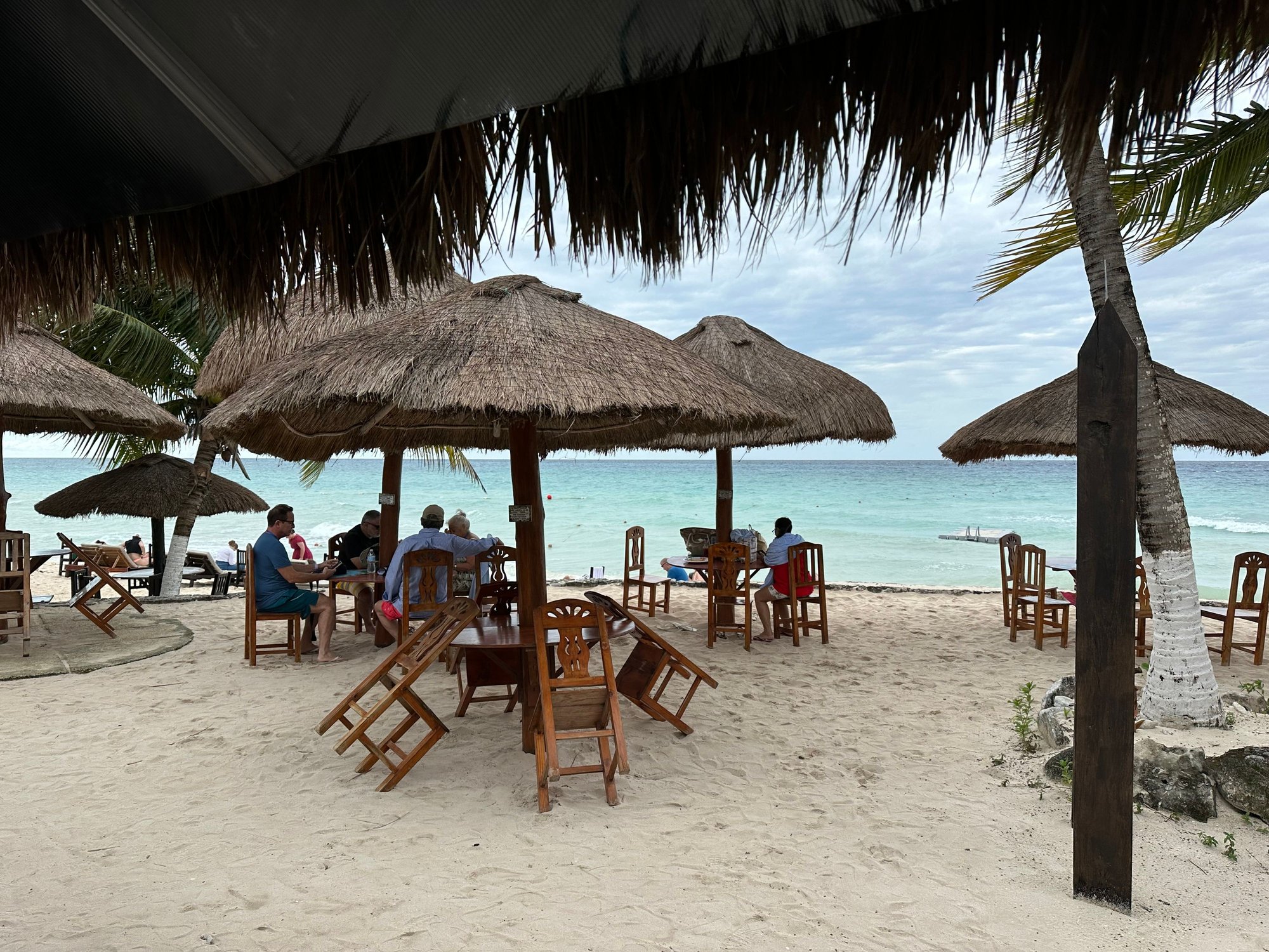 Cozumels Playa Palancar on a cloudy, windy weekday in January