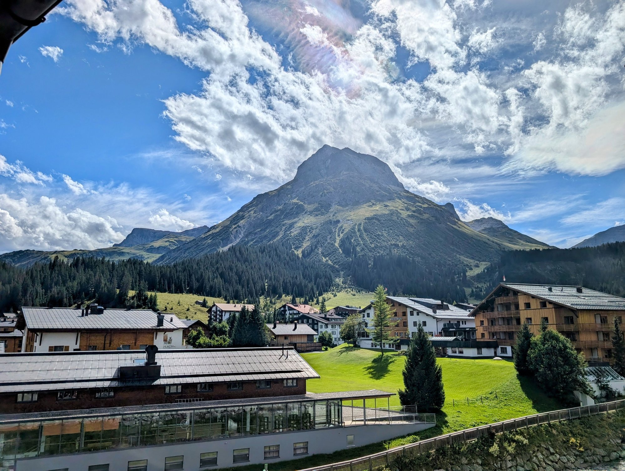 The view from one of our balconies at Haldenhof in Lech.
