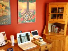 
The small pine cabinet was a gift from my late brother for my first apartment.  