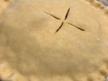 
Crimped edges and steam vents, waiting for egg wash 