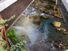 You can see the steam rising up from the water