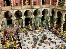 The nativity scene collection includes about 5,000 figurines as well as Christmas cribs from Bressanone, Tyrol, Naples and Sicily. There are literally rooms of these displays, each display in this degree of detail.