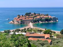 St Steven’s Island where you can book one of the 18 rooms for a mere 5000€ per night! Djokovic (tennis, gruezi), got married there.