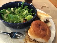 
Lunch.  I am doing it properly, sitting down at the take with a napkin and cutlery and not eating on the fly as we did whilst unpacking.  