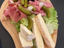 Huge charcuterie plate for lunch