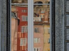 Skinny building reflections.