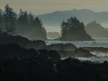 Seaspray across the islets.