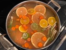 Under all that citrus and juice is the Steelhead ready to poach.
It’s so beautiful!