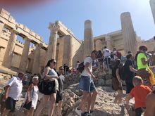 This gives you an idea of how crowded the Acropolis was. Sometimes there were logjams of people, and you had to wait for an entire tour group to pass you by.