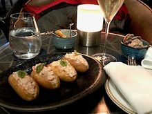 American Bar Lobster Rolls and champagne