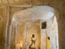 Dali exhibit in former cave church. 