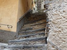 Making the climb up to the castle