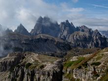 Auronzo Hut and Cadini behind