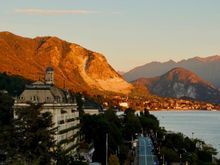 Sunrise on Lake Maggiorre from the top of our hotel in Stresa